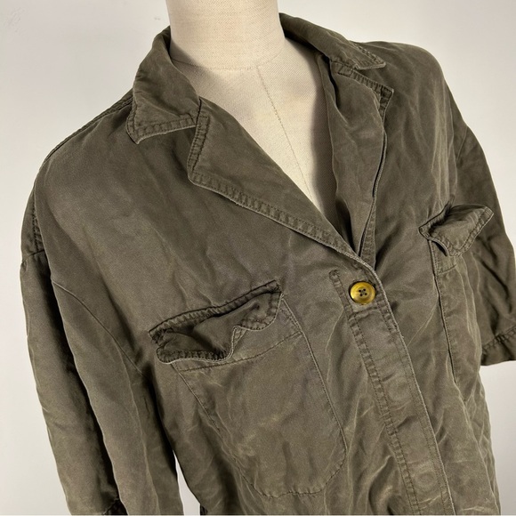 Babaton Casual Olive Green Button-Up Shirt S - Picture 4 of 11